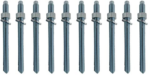 10x Remstaler ANKERSTANGE | M8 M10 M12 M16 M20 | Stahl verzinkt/Edelstahl A4 | -HÖCHSTE QUALITÄT- bester Preis (Verzinkter Stahl, M8x150)