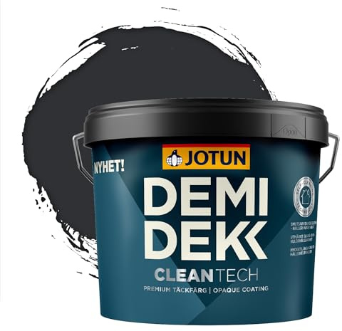 Jotun - Peinture Bois, Lasure Opaque pour Extérieur et Intérieur Satinée - DEMI DEKK CLEAN TECH - RAL 7021 - Gris Noir - 3L