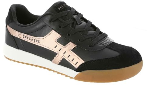 Skechers Zinger Metallic Roads - Sneaker da Donna, Colore Nero/Oro Rosa, Nero, 39 EU