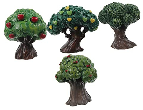 SEWACC 4 Pièces Simulation Pommier Train Modèle Arbres Miniature Rue Arbres Simulation Arbre Modèle Vert Paysage Arbre Mini Paysage Décor Mini Paysage Modèle Arbre Artificiel Modèle