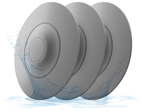 HUAERSICO Abflussstopfen Silikon - Waschbeckenstöpsel und Badewannenstöpsel mit Haarsieb Funktion - Praktisches Abflusssieb für Waschbecken,Badewannen,Küchenspülen,Grau 3 Stück