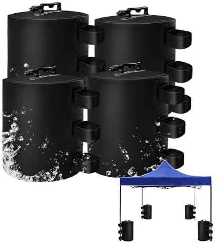 Elepl Pavillon Gewichte 4er Set PVC Gewichtstaschen Sandsäcke zum Befüllen Sandsäcke zum Befüllt Wasser Wiederverwendbar 10kg Pavillon Sandsäcke für Camping Pavillon Faltpavillon Gartenzelte