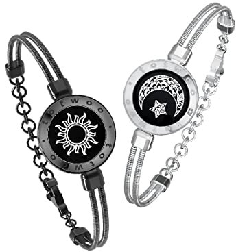 TOTWOO pulseras para parejas, talla única, Acero inoxidable, No es una piedra preciosa