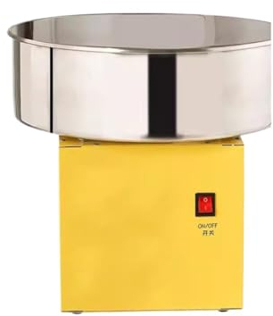 Máquina de algodón de azúcar, uso comercial, máquina de algodón de azúcar elegante completamente automática for emprendimiento y establecimiento de puestos Fabricante de dulces retro vintage(Yellow)