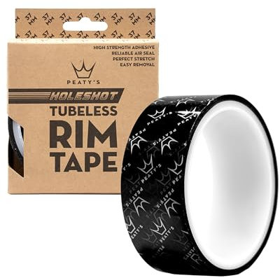 Peaty’s Holeshot Tubeless Rim Tape – 10m, High-Strength Adhesive, Puncture Resistant, Air-Tight Seal, Semi-Transparent for MTB, Road, Gravel Bikes – Easy Tubeless Setup, High Tensile Strength - 37mm