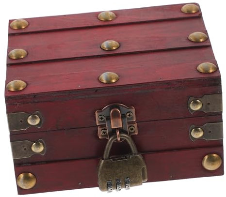 VILLFUL Vintage-schatztruhe Aus Holz Mit Schloss Schmuckaufbewahrungsbox Retro-design Kisten-deckel Für Aufbewahrung Von Kleinigkeiten Dekorative Holztruhe Als Schmuckschatulle