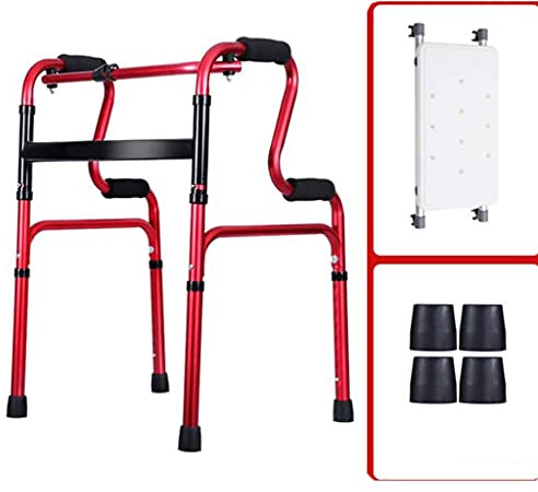 VDLLQYN, Klappbare, höhenverstellbare Gehgestelle mit Sitz, Gehhilfe aus Aluminiumlegierung, rutschfeste Füße for ältere Senioren mit Behinderungen,Gehhilfen(With Seat)