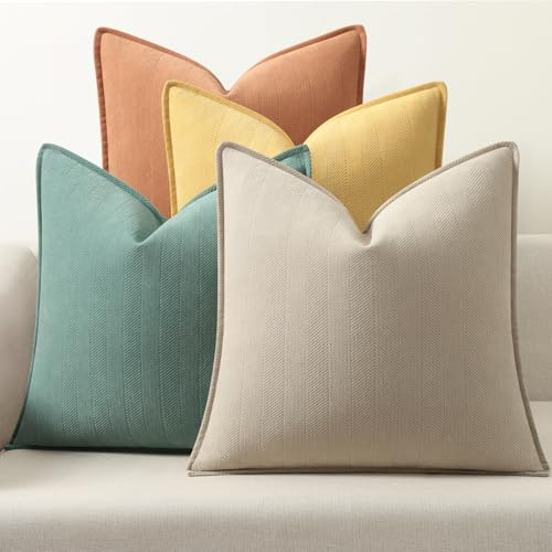 ZWJD Fundas Cojines 45x45 Set de 4 Fundas de Cojines de Chenilla, Funda de Cojin Decorativos Elegantes, Suaves y Lujosos para Sofá, Cama y Decoración del Hogar
