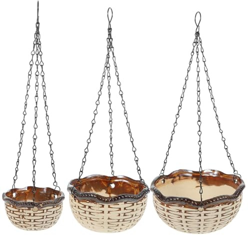 Toyvian 1 Set vaso di fiori succulenti in ceramica piantare per piante da succulento Piatti di pianta interni pentola vaso di fiori giapponese arredamento della fattoria Marrone