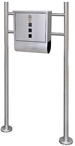 Home & Garden,Furniture-Mailbox on Stand Stainless Steel