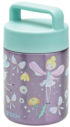 Smash FL-5058 Handled Flask-400ml Food Jar/Flask/Thermos, Stainless Steel, 400 milliliters, Purple/Mint