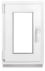Framex Ventana de Plástico Para Sótano, Interior/Exterior Blanco, 40 x 60 cm (400 x 600 mm), Triple Acristalamiento (32 mm), Giratorio Inclinación DIN Izquierda