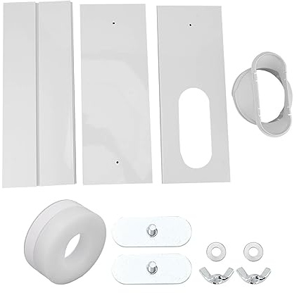 Mrisata Kit de Ventilación de la Ventana de Aire Acondicionado Placa de Sellado PVC Universal para Ventanas Deslizantes Fácil Instalación de Peso Ligero 16.9x6.3in (3 Placas para una Ventana de 110