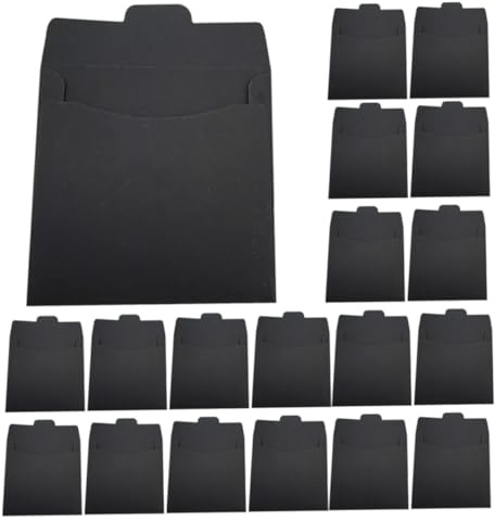 UKCOCO 50 Stück Schwarze CD Verpackungspapiertüten aus Papier Leichte und Vielseitige Umschläge für Cds und Belege Geeignet für Jeden Anlass