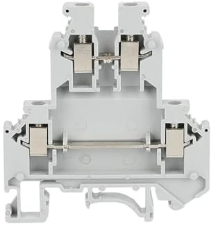 50 pezzi UKK-3 Morsettiera for guida DIN Montaggio su guida DIN Collegamento a vite Blocco di distribuzione del conduttore elettrico a due livelli
