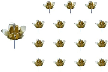 Meissner-Handel – Auswahl – 16 Stück Ø 22 mm Gold Kranzstecker für 22er Baumkerzen Kerzenhalter Adventskranz