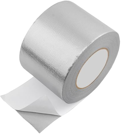 JIAYUET 100mm x 50m Aluminiumband, Selbstklebendes Aluminium Klebeband, Hitzebeständiges Wasserdichtes Alu Klebeband für Metalloberflächen, Schlauch und Auto Verwendung