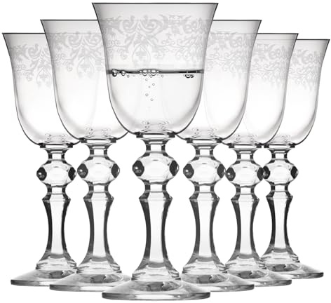Krosno – Wodkagläser 60 ml – 6er Set – Krista Deco Kollektion – Bleifreies Kristallglas – Klassisches Design mit Farblosem Muster