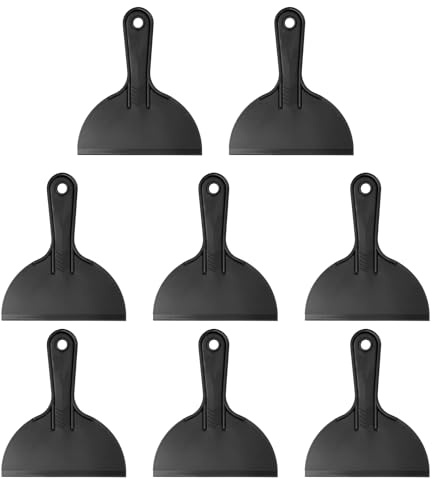 QUARKZMAN 8 Pezzi Raschietto Per Stucco 6.1 Spatole In Plastica Flessibili Monouso Strumento Per Pulizia Stucco Per Riparazioni Di Pittura E Intonaco Nero