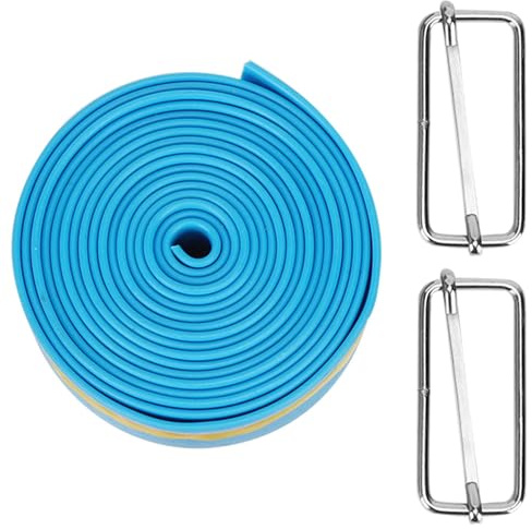 Bande Élastique de Fitness 2,5 m Sangle de Tension Élastique Ceinture de Musculation Extensible avec Boucles pour Femmes Filles Yoga Pilates Matériel TPR (Bande de résistance 5 cm 2,5 mil-Bleu)