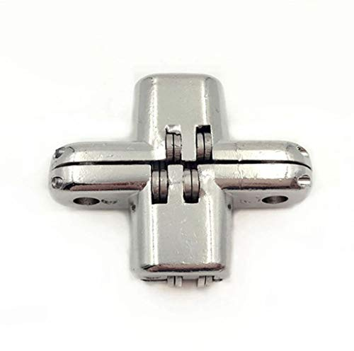 CDGTHYU 2pcs Practical Wooden Box Door Invisible Hinge Universal Convex Easy Install Cross Shaped 180 Degree Stainless Steel 8 Screws
