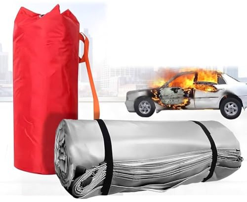 Coperta antincendio per veicoli elettrici, coperta antincendio per auto, estintore di emergenza, per veicoli elettrici, camion, 3 x 4 m
