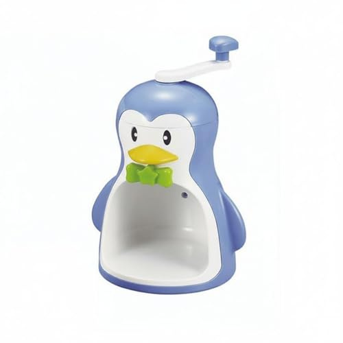 QLoztyse Manuale Trituratore Ghiaccio Frantuma Ghiaccio Macchina Granita Portatile Senza Elettricità in E Acciaio Inox Adatta per Bambini Feste Cucina Picnic Riunioni Familiari, Blu, Pinguino