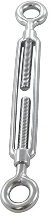 Tenditore in acciaio inox, filettatura M20, con 2 occhielli, AISI316