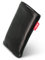 fitBAG Beat Noir Housse Pochette pour téléphone Portable en Cuir Nappa intérieur en Microfibres pour Nokia E72