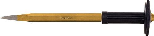 KS Tools 162.0245 - Cincel puntiagudo con protector de manos, 8 cantos (tamaño: 20 x 400 mm)