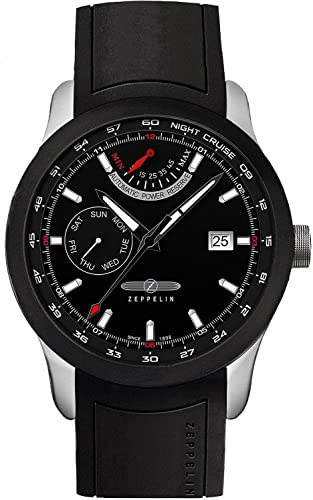 Zeppelin Herren-Armbanduhr Night Cruise Analog Automatik Silikon 72622
