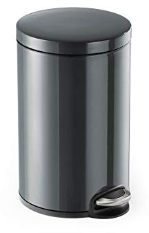 Durable Mülleimer 12L Treteimer Metall rund, mit Absenkautomatik und herausnehmbaren Inneneimer, 1 Stück, 341158