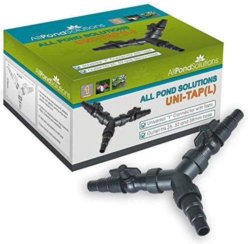 allpondsolutions Uni Tap 3 Way Y Distributor Pond Hose Pipework Adaptor Connector Shut Off Fits 20/25 / 32 / 38mm pipe (Large (25/32/38mm))