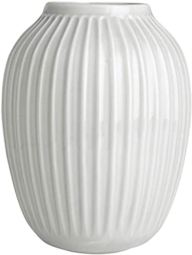 Kähler Vase H25.5 cm Hammershøi dänisches Design für Blumen Handarbeit, Weiss