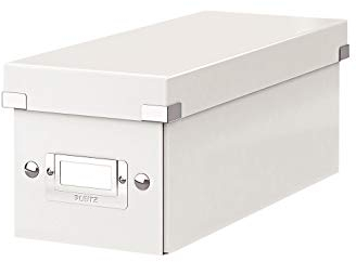 LEITZ® Click + Store CD Archive Box for Minimum 30 CDs Cardboard with Label Holder White