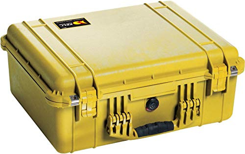 PELI 1550 Maleta Resistente a los Impactos para Transportar Equipos electrónicos, IP67 estanca e Impermeable al Polvo, 33L de Capacidad, Fabricada en Alemania, Sin Espuma, Color Amarillo
