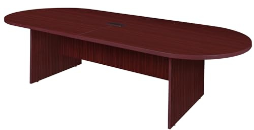 Regency Legacy 10 ft Racetrack Laminate Conference Table with 1 Charging Port, Durable Construction, Scratch-Resistant Surface, and Modern Design for Professional Office Workspaces - Mahogany