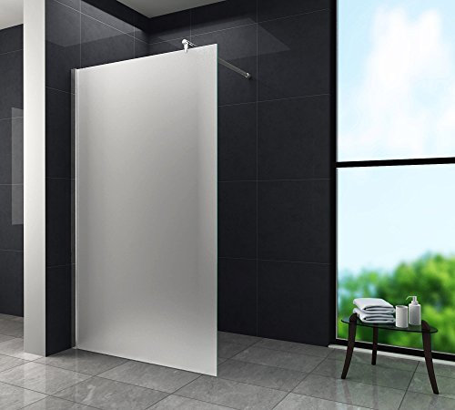Glasdeals Inh. Lars Apitius 10 mm Duschwand AQUOS-FROST 120 x 200 cm, Aluminium, Satiniert