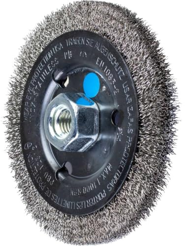 PFERD TOOLS Rundbürste ungezopft RBU Ø 125x12mm M14 Edelstahl-Draht-ø 0,30 43502302 – für Winkelschleifer, Ungezopft; Besatzmaterial Inox 0,30 Mm