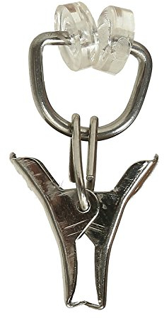 GARDINEUM 100 Stück T-Rollringe mit Klammer aus Metall