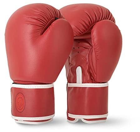 Lions Boxing Gloves MMA Punch Bag Training Mitts 6oz, 8oz, 10oz, 14oz, 16oz, Black, Pink, Red (Red, 10 oz)