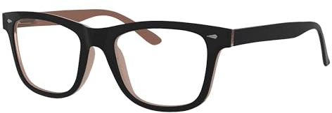 Eyekepper Reading Glasses Men, Readers for Women, 1.5 Stylish Black/Brown | Mens Ladies Reader Eyeglasses, All-Day Comfort Spring Hinges, Fashion Womens Cheaters, Scratch Resistant for Work/Crafts