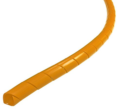 Electriduct 1/4 Spiral Cable Wrap Polyethylene Expandable Abrasion Protector Wire Sleeve - 50 Feet - Orange