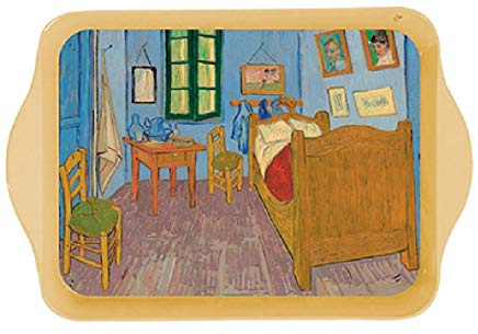 FRENCH VINTAGE METAL TRAY 14x21cm Painting van gogh bedroom