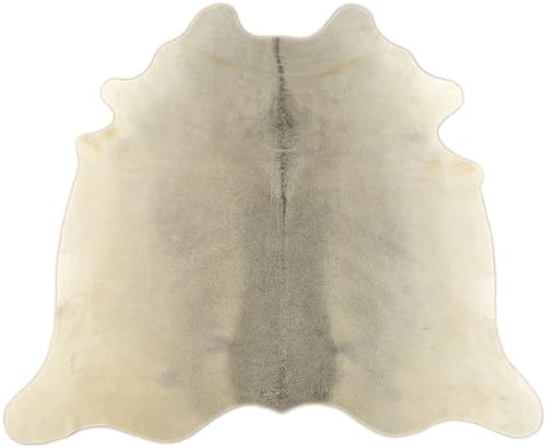 generisch KUHFELL STIERFELL GRAU BEIGE Natur 180 x 190 cm Rinder Fell Teppich Champagner