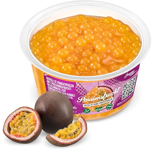 INSPIRE FOOD Bubble Tea Popping Boba Maracuyá 450 gramos | Prepara delicioso boba tea en casa | listo para usar sin necesidad de cocinar