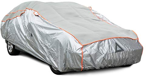 Navaris Auto Hagelschutz Abdeckplane XL - 533 x 178 x 120 cm - Autogarage Vollgarage staubdicht wasserabweisend - Hagel Autoplane Garage Abdeckung