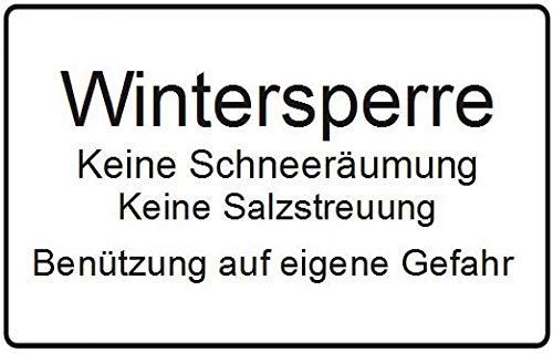 Verkehrszeichen: Wintersperre - Benützung auf eigene Gefahr - Aluminium | 470x310/2 | reflektierend | Zusatztafel §54/5 StVO Österreich