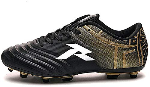 RUNIC Soccer Cleats for Men - Firm Ground Soccer Shoes with Multi-Shaped Studs, Football Shoes with Textured Forefoot, Soft Lining, Flexible Upper, and Reinforced Stitching