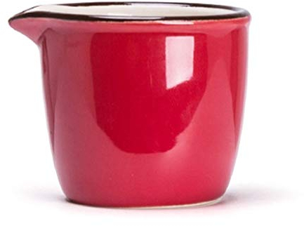 XXXXW Serving Pitcher Sauce Pitcher Porcelain Gravy Sauce Boat Gravy Sauce Boat Saucer Stand Traditional Porcelain Gravy Sauce Boat with Saucer (Red) Creamer Cup (Color : Red)